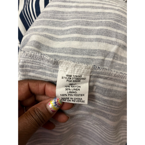 NWT Bailey Blue Striped Dress, Size LG Blue and White - Picture 6 of 7